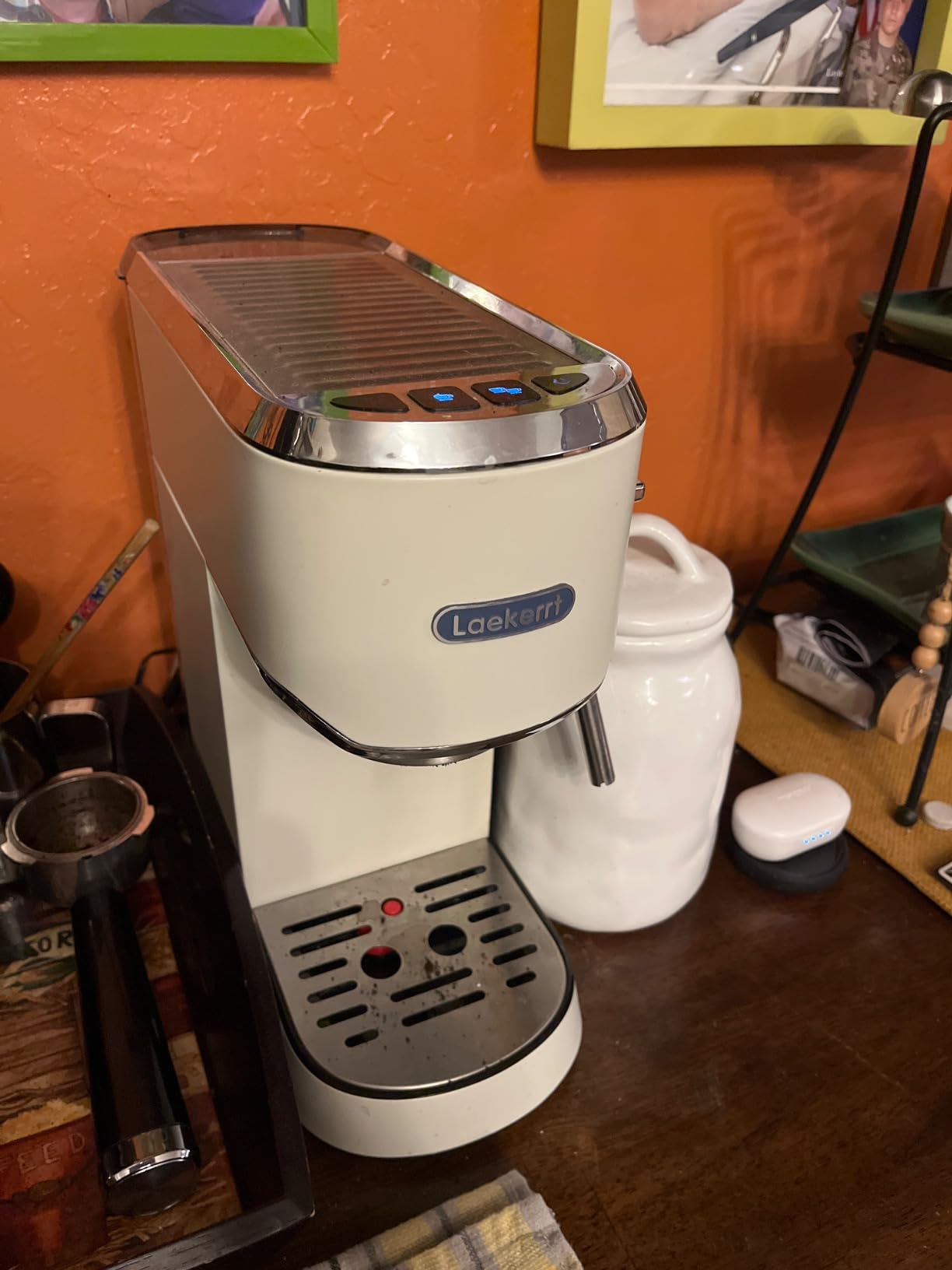 Laekerrt Professional Espresso Machine 20 Bar with Milk Frother Steam Wand, Pink customer photo 1