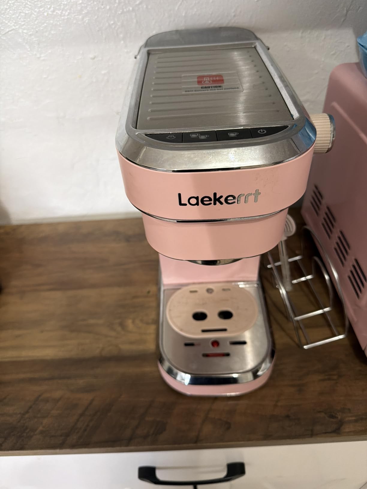 Laekerrt Professional Espresso Machine 20 Bar with Milk Frother Steam Wand, Pink customer photo 2