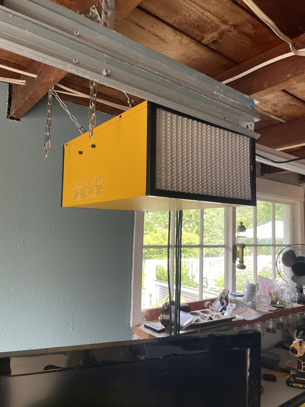 DeWALT DWXAF101 Air Filtration System, 3-Speed Hanging Ceiling Dust Collectors for Woodworking, Remote Controlled Dust Collection Systems, 2 Stage Filtration, for Shop Garage customer photo 1