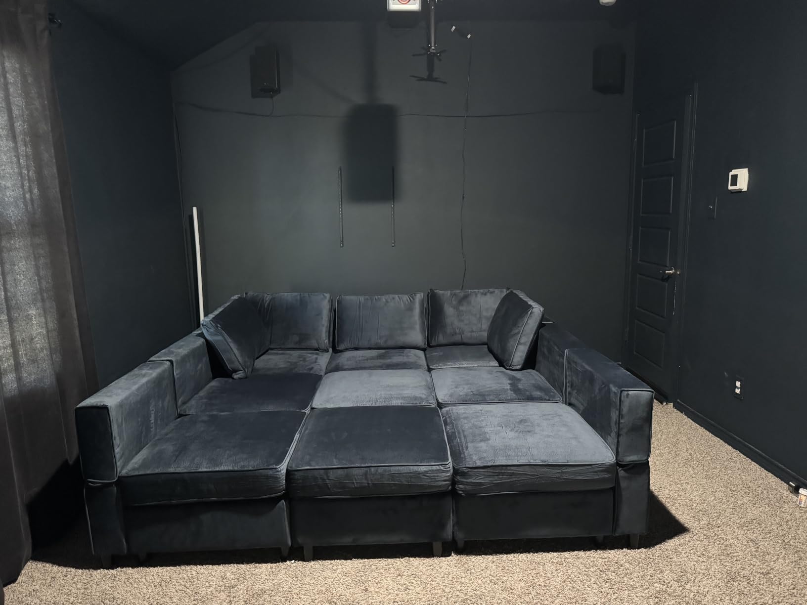 Belffin Modular Sectional Sofa with Ottomans Velvet Reversible Sleeper Sectional Sofa with Chaise Modular Sleeper Sofa Bed with Storage Seat, Blue customer photo 2