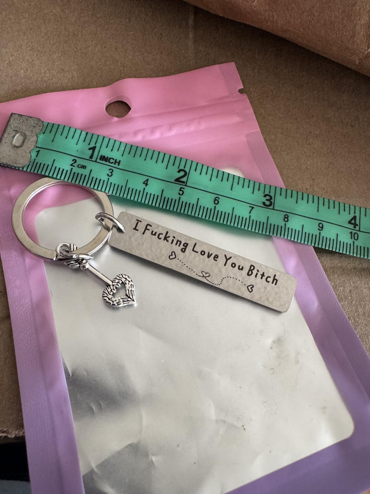 Teniinet Best Friend Keychain for Women, Stainless Steel Key Chain | Engraved I Fking Love You Bith, Birthday Christmas Friendship Gift for Bestie Best Friends Female BFF customer photo 1