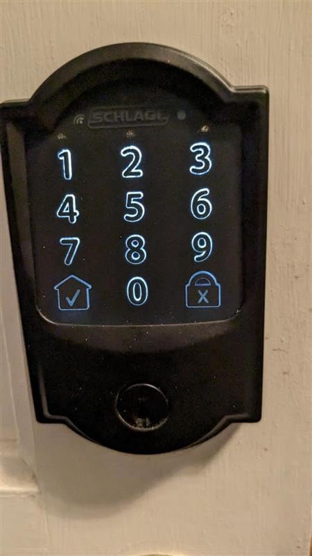 Schlage Encode Smart WiFi Deadbolt Lock with Century Trim, Satin Brass, Keyless entry, Touchscreen keypad, App control, Alexa, Google Home, Ring & Airbnb compatible customer photo 1