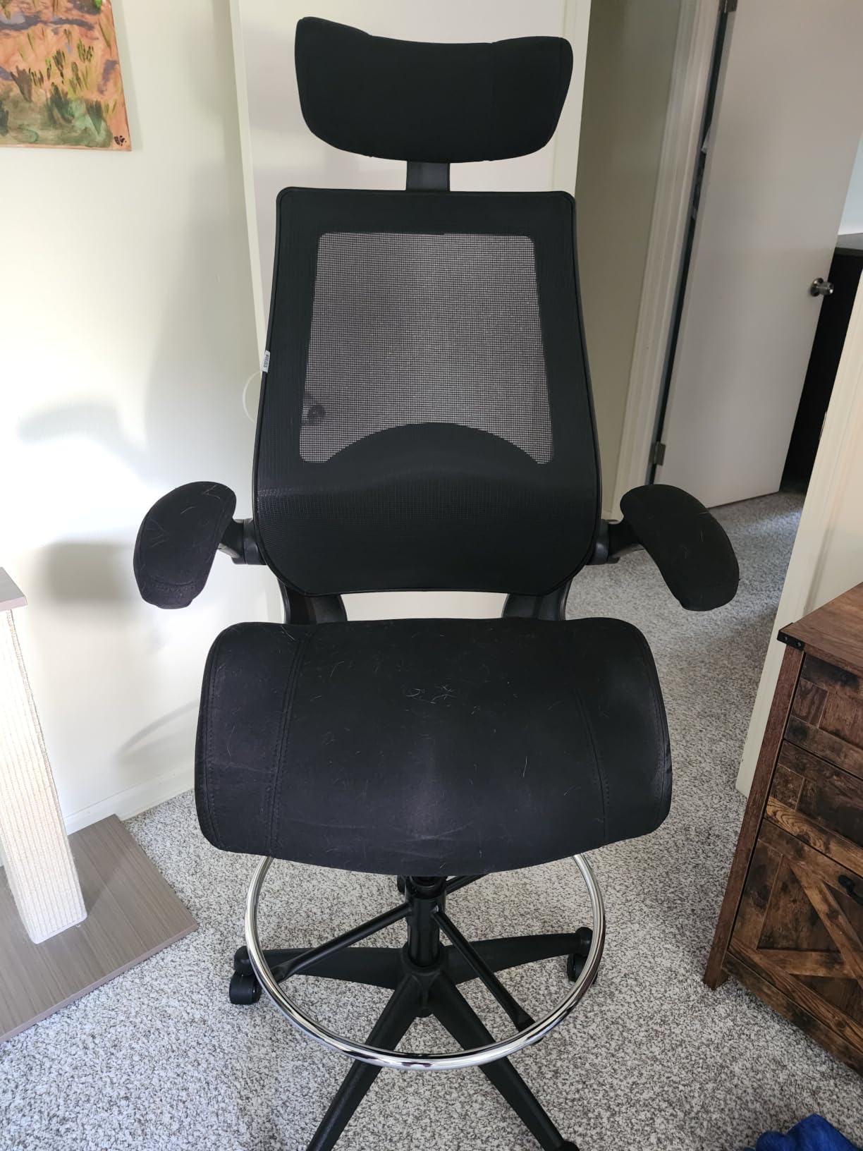 BOLISS Drafting Tall Office Chair 400lbs High Back Standing Desk Chair | Comfortable Wide Chair with Flip up Armrests, Adjustable Headrest,Molded Foam Seat, Lumbar Cushion, Adjustable Big FootRing customer photo 1