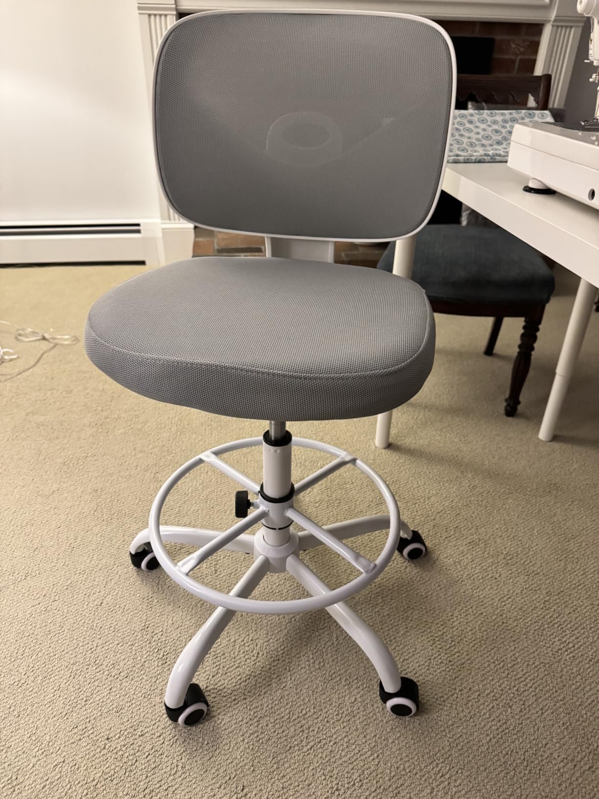 Primy Tall Drafting Desk Chair - Armless, Adjustable Height, Mesh Back, Rolling, Standing Desk Chair for Art Room, Office or Home (Black) customer photo 1