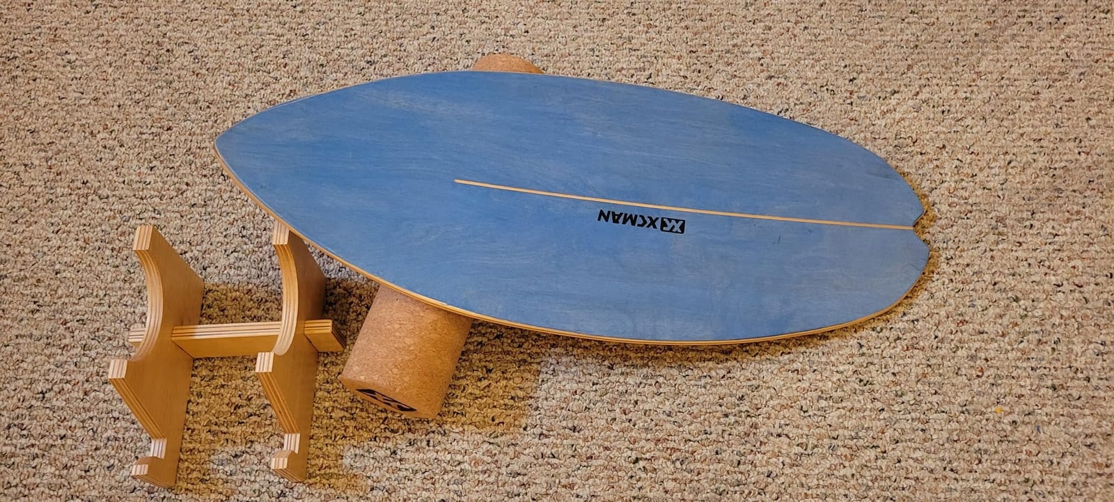 XCMAN Surf Balance Board Trainer with Roller Wooden Exercise Balancing Stability Trainer - Non Slip Surface for Adults Kids|Balance Board for Surfing,Snowboarding,Skateboarding,Hockey,Yoga Training customer photo 2