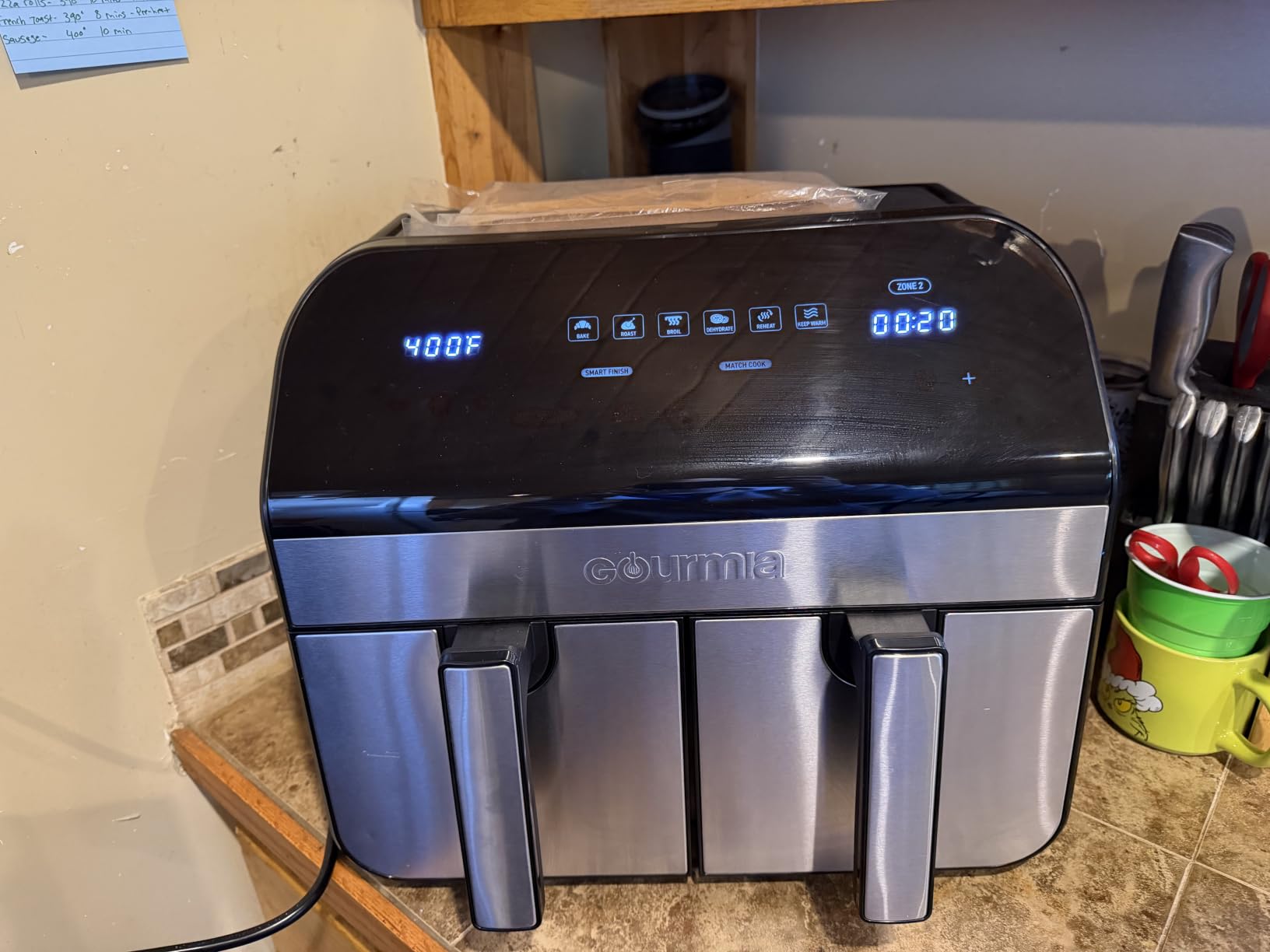 Gourmia Dual Basket Air Fryer - 10 Qt Large Capacity, FryForce360, Digital Display with 7 Presets, Match Cook, Sync Finish, Dishwasher Safe Accessories customer photo 1