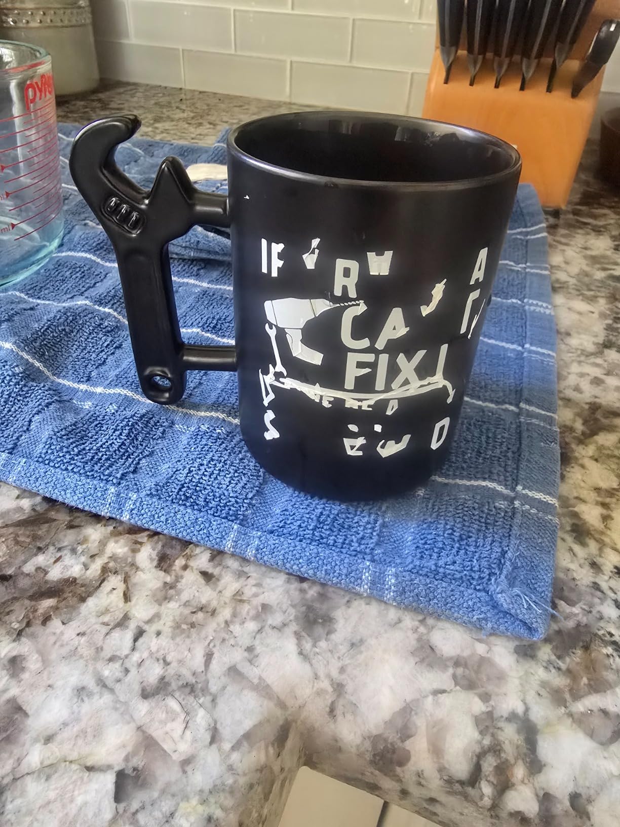 Onebttl Grandpa Gifts Wrench Coffee Mug, Grandfather Gift from Granddaughter and Grandson, 13.5oz/400ml Funny Ceramic Mug for Christmas, Father's Day - Grandpa Can Fix customer photo 2