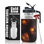 Cold Brew Mason Coffee Maker - 64oz Iced Coffee Pitcher with Stainless Steel Mixing Spoon & Super Dense Filter 3 Steps Finish Cold Brew Coffee, Classic BPA Free Sturdy Mason jar Pitcher Easy to Clean customer photo 1