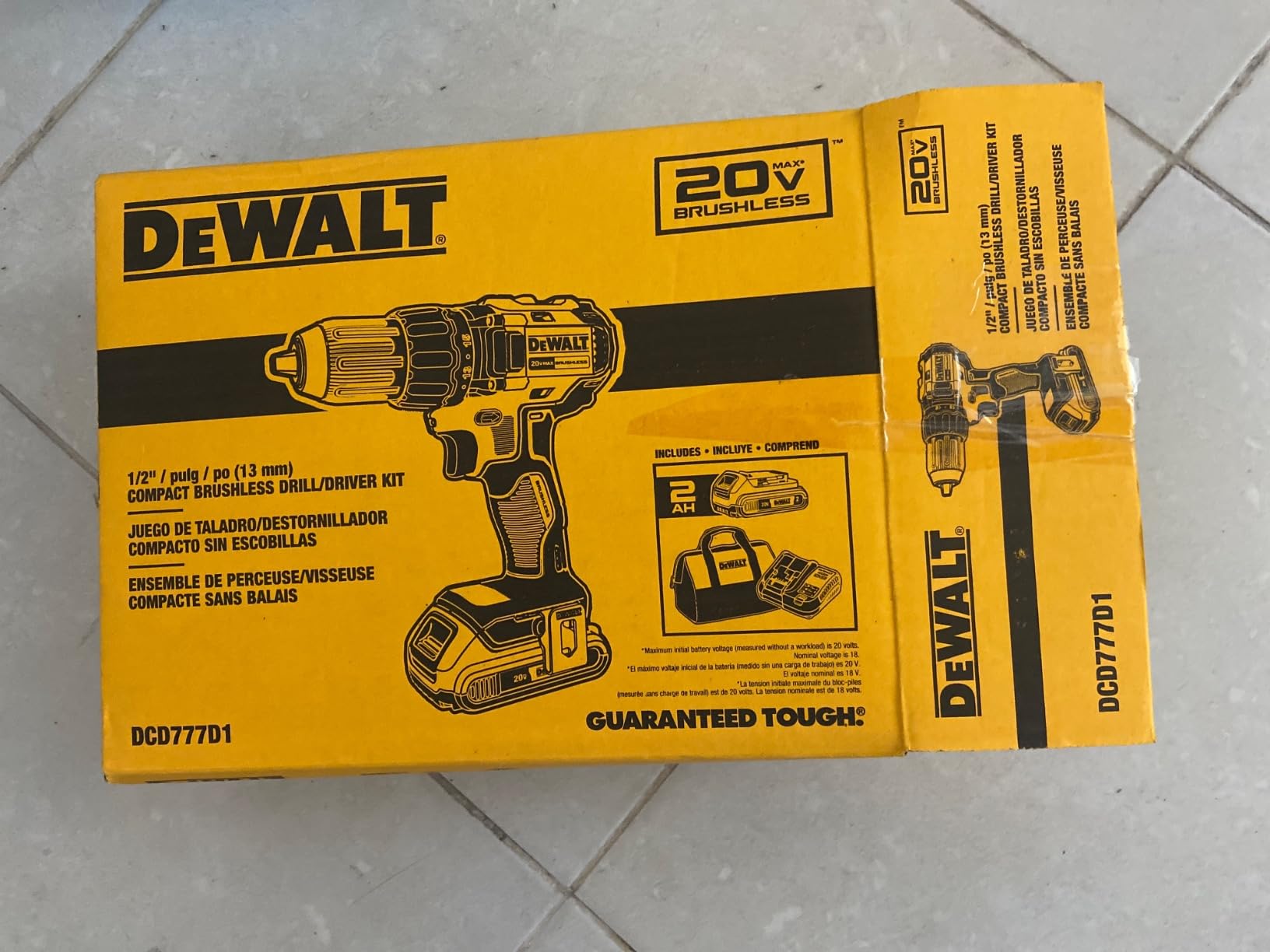 DEWALT 20V MAX Cordless Drill Driver Set, Electric Drill, Brushless 1/2 In 2 Speed, 2.0 Ah Battery and Charger Included, LED Light (DCD777D1) customer photo 2