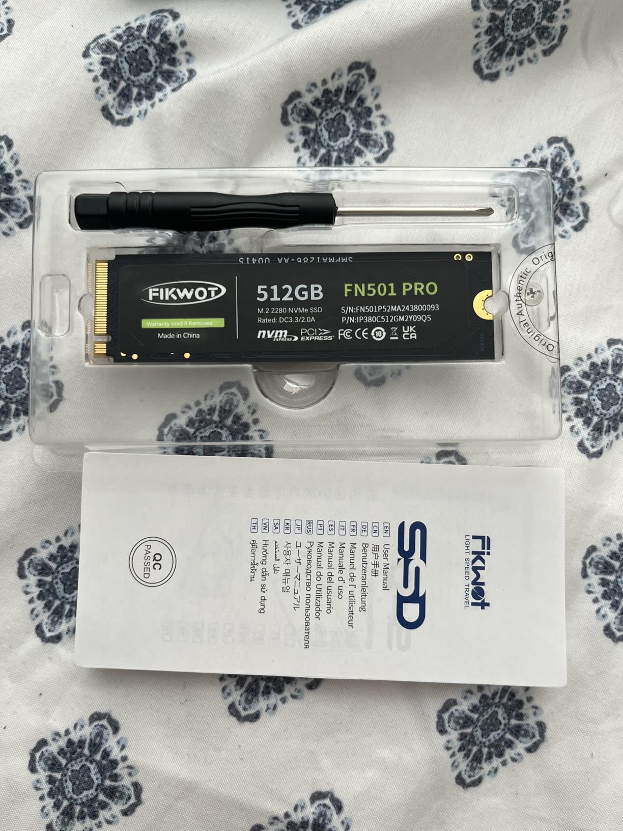 Fikwot FN501 Pro 256GB NVMe SSD - M.2 2280 PCIe Gen3 x4 Internal Solid State Drive with Graphene Cooling Sticker, Up to 3,000MB/s customer photo 2