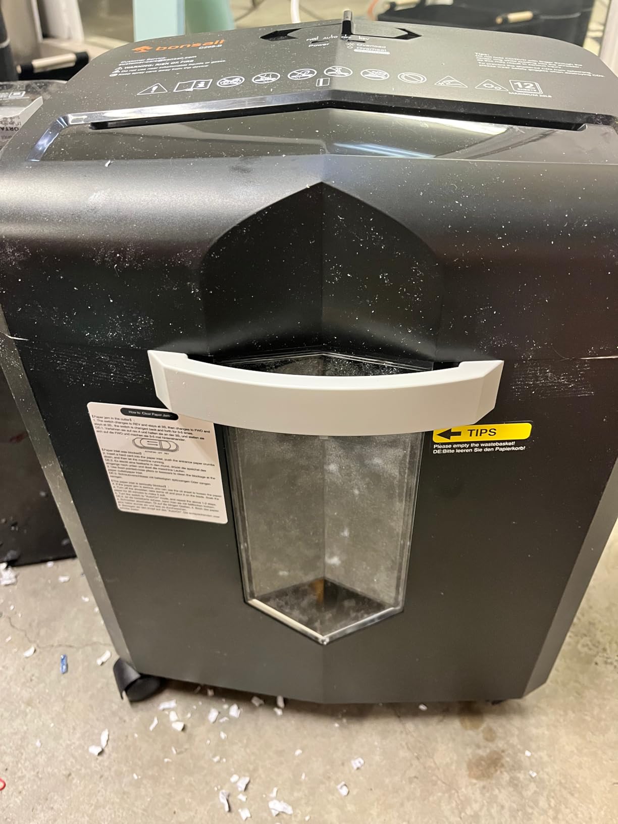 Bonsaii 12-Sheet Micro Cut Heavy Duty Paper Shredder for Home Office | Jam-Proof System, P-4 Security Level, Shreds CD/Cards/Staples, 4.2Gal Pullout Bin with Casters, Quiet Shredder C266-B customer photo 1