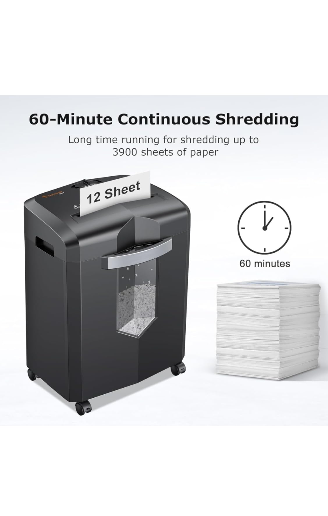 Bonsaii 12-Sheet Micro Cut Heavy Duty Paper Shredder for Home Office | Jam-Proof System, P-4 Security Level, Shreds CD/Cards/Staples, 4.2Gal Pullout Bin with Casters, Quiet Shredder C266-B customer photo 2