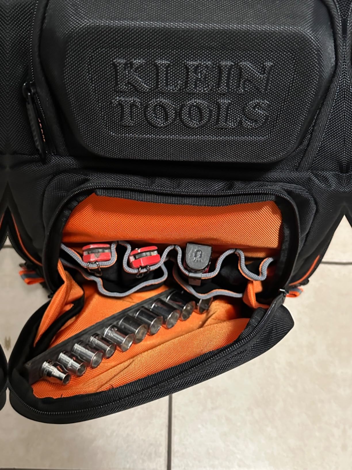 Klein Tools 62800BP Backpack Tool Bag, Tradesman Pro Extra-Large 40-Pocket Electrician Jobsite Backpack with Molded Bottom, Charging Port customer photo 1