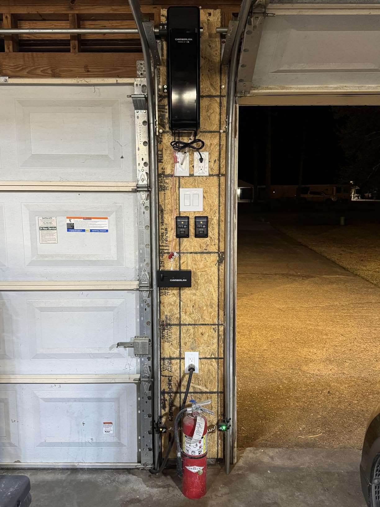 Chamberlain Wall Mount myQ Garage Door Opener, Battery Backup | Space Saving & Whisper-Quiet performance, Smart garage myQ compatible, Includes: Remote, LED Light, Lock, & 850lb lift power customer photo 1