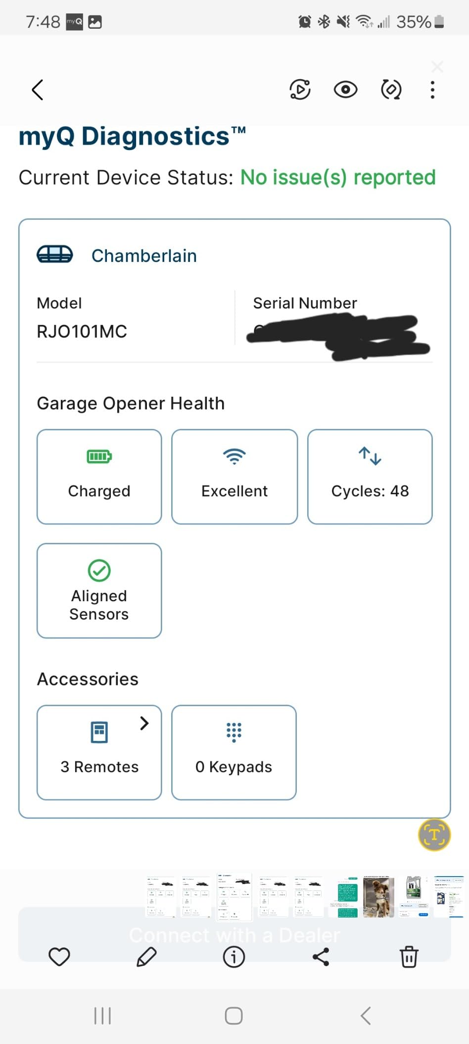 Chamberlain Wall Mount myQ Garage Door Opener, Battery Backup | Space Saving & Whisper-Quiet performance, Smart garage myQ compatible, Includes: Remote, LED Light, Lock, & 850lb lift power customer photo 2