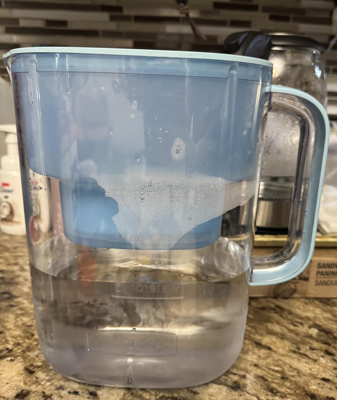 Waterdrop PT-07B-A Alkaline Water Filter Pitcher, 10-Cup, Healthy, Clean & Toxin-Free Mineralized Alkaline Water, Up to 100 Gallons, Improves Coffee Taste, Up to pH 9.5, BPA-Free, Blue customer photo 1