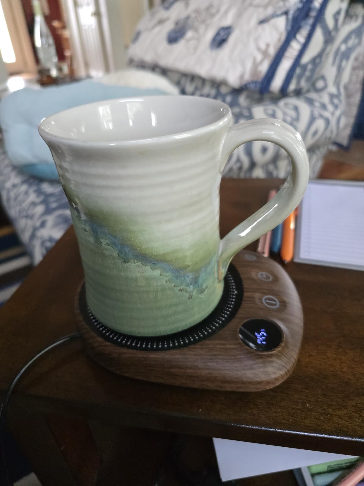 Coffee Mug Warmer - Fastest Heating & Highest Temperature, Coffee Cup Warmer for Desk Auto Shut Off, 4 Temp Settings & 1-12H Timer, Smart Electric Beverage Warmer for Coffee, Tea (Black) customer photo 1