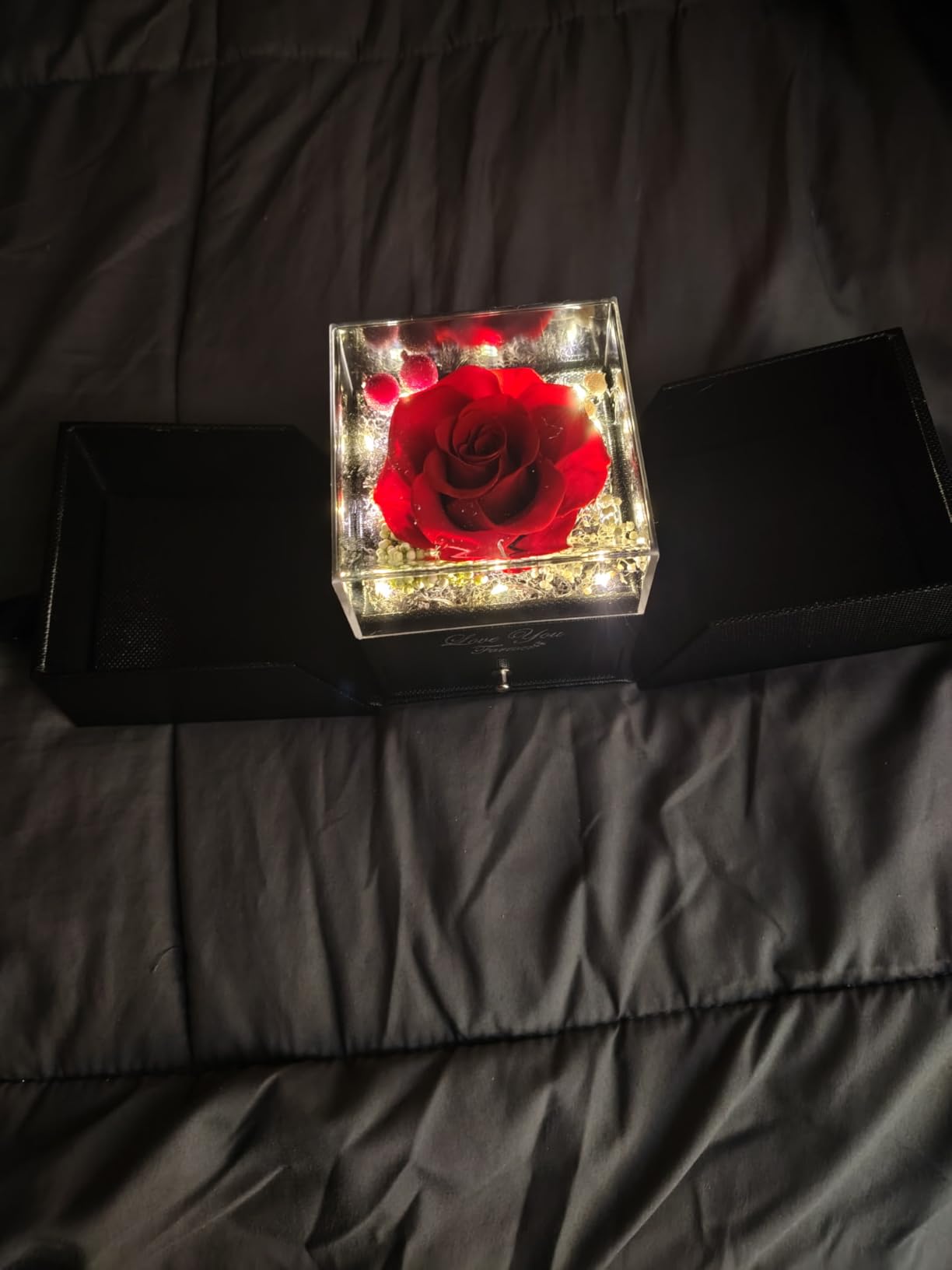 Lebana Preserved Red Real Rose with Heart I Love You Necklace Romantic Gifts customer photo 2