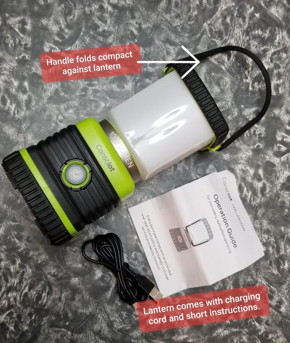 LED Camping Lantern Rechargeable, Consciot Camping Lights, 1000LM, 4 Light Modes, 4400mAh Power Bank, IPX4 Waterproof, Dimmable Tent Lights for Emergency, Power Outages, USB C Cable Included, 2 Pack customer photo 1