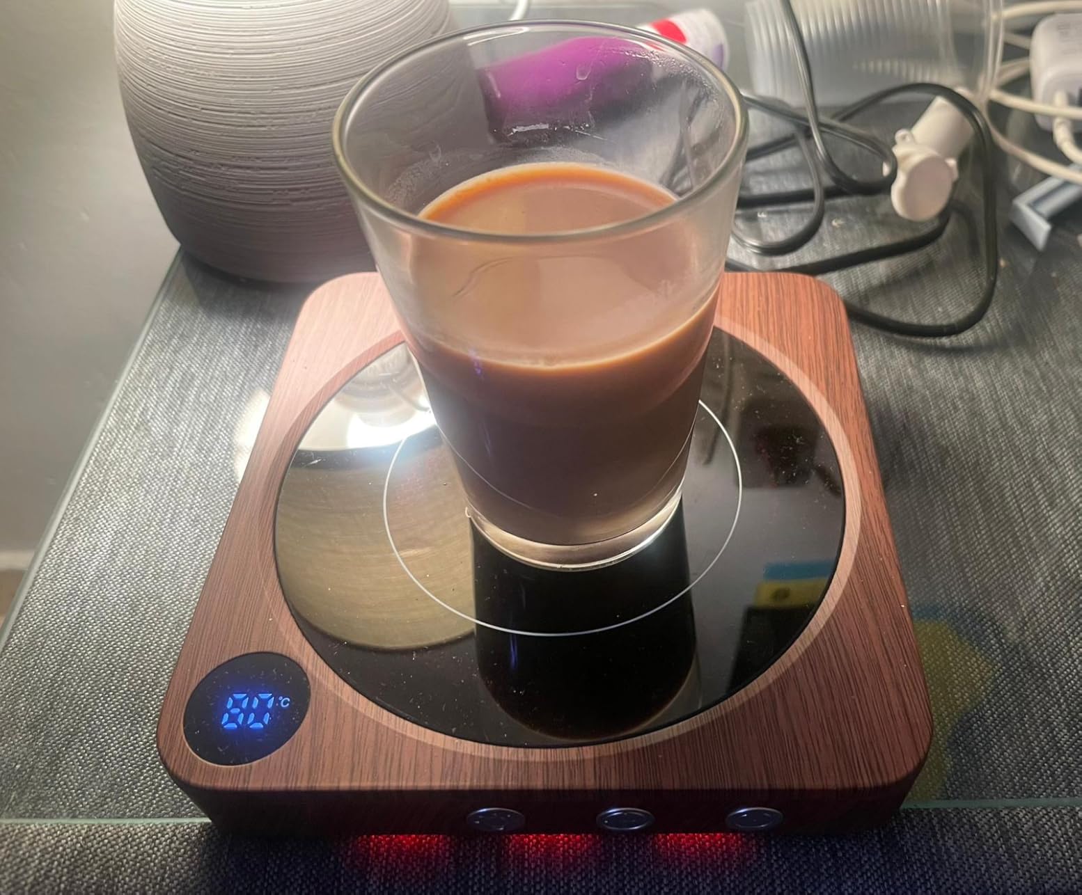 House Gem Coffee Mug Warmer for Desk, Candle Warmer Plate, 12H Timer, Wood | Fast Heating to 176°F, LED Display, Coffee Gifts customer photo 2