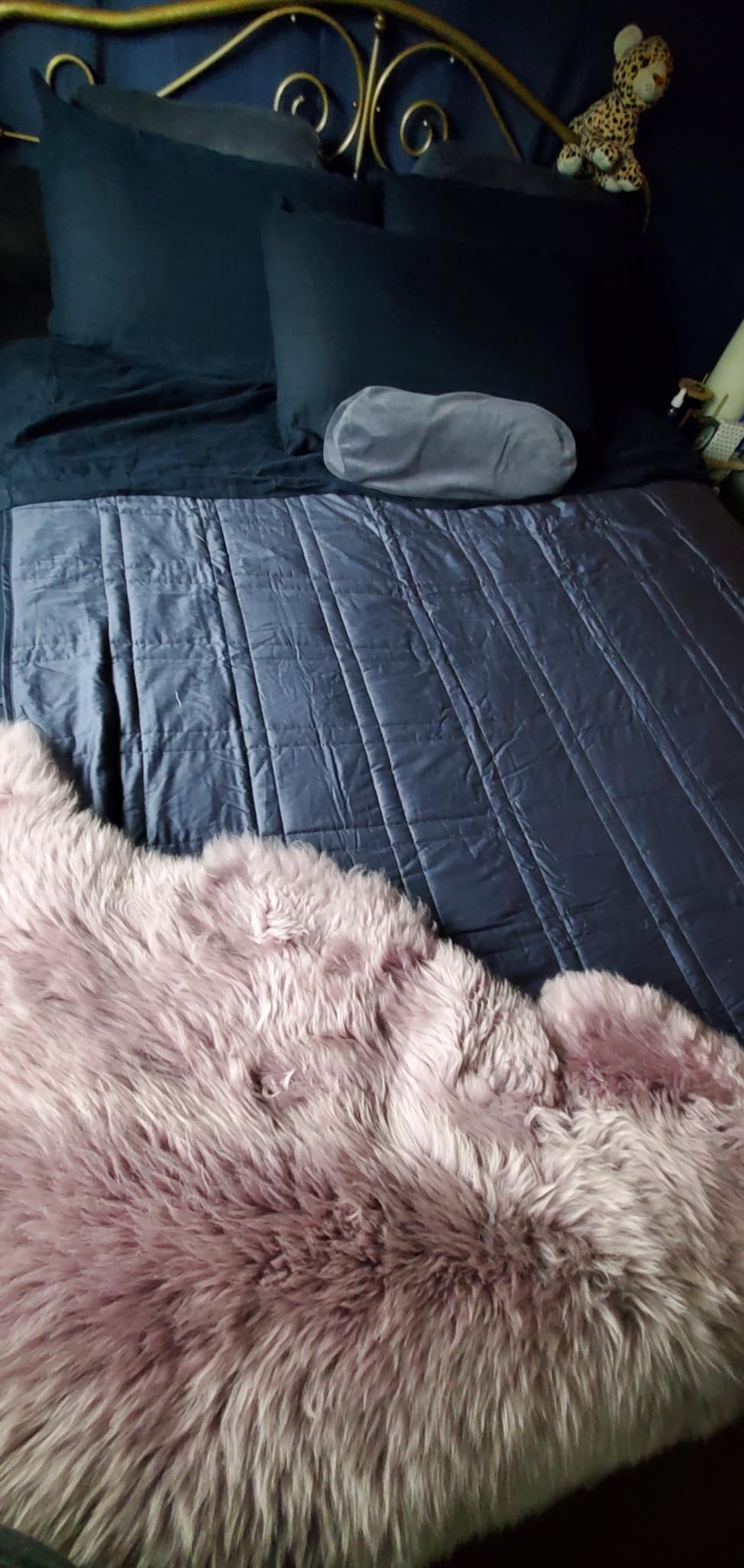 Baloo Weighted Blanket for Adults 15 lb Full/Queen (Navy Blue, 60