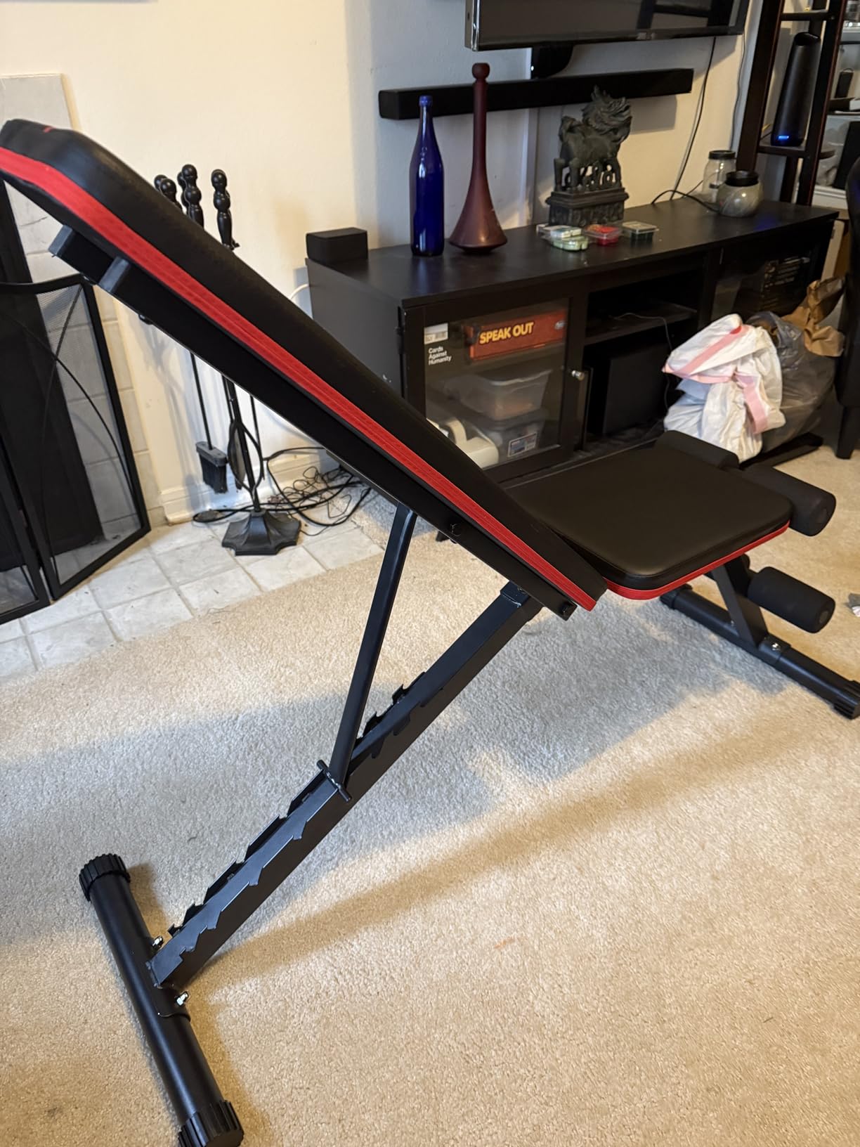 Yagud Weight Bench Press, Adjustable Workout Bench, Foldable Strength Bench | 8 Levels Adjustable, 880LBS Capacity Weight Bench with Fast 2-Sec Folding, Incline & Decline Positions for Full-Body Home Gym customer photo 1