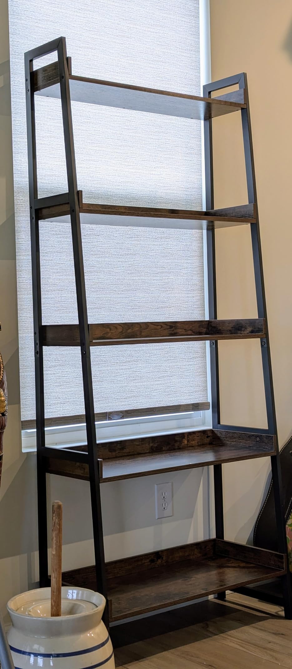 IRONCK Ladder Shelf 5-Tier 74.8in Tall, Industrial Bookcase and Bookshelf, MDF and Metal Frame, Edge Baffles, Wall Mount, Anti-tip Device customer photo 2