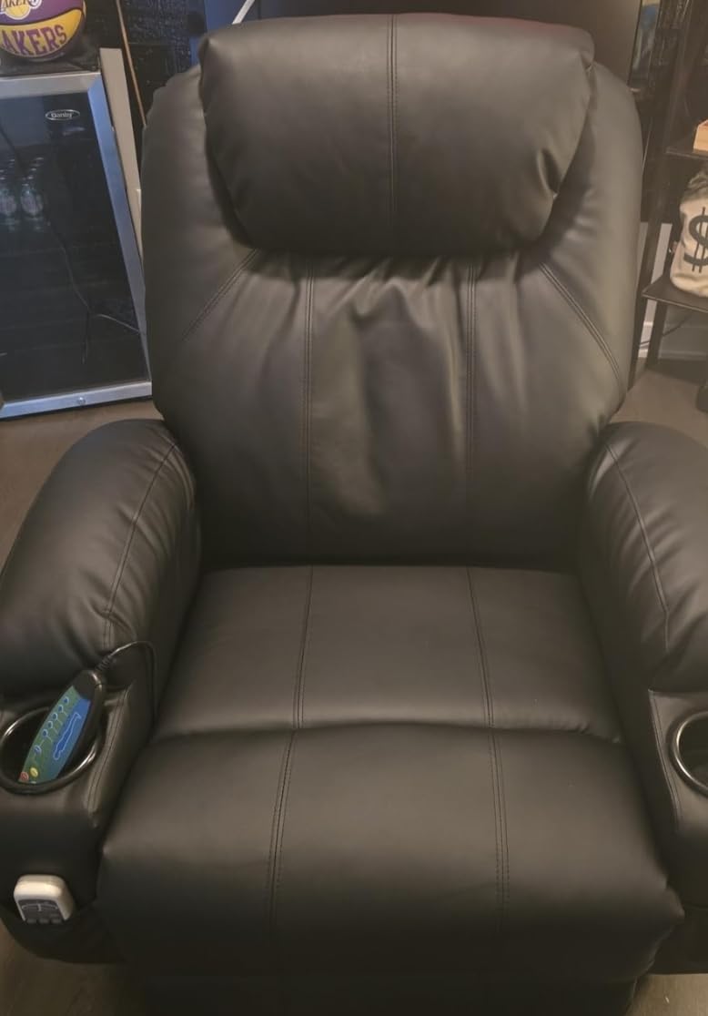 Korser Recliner Chair, Rocking Chair with Massage and Heat, 360° Swivel Recliner Chairs for Adults, Rocker Manual Recliner with Remote Control and Cup Holder for Living Room, Bedroom, Nursery customer photo 1