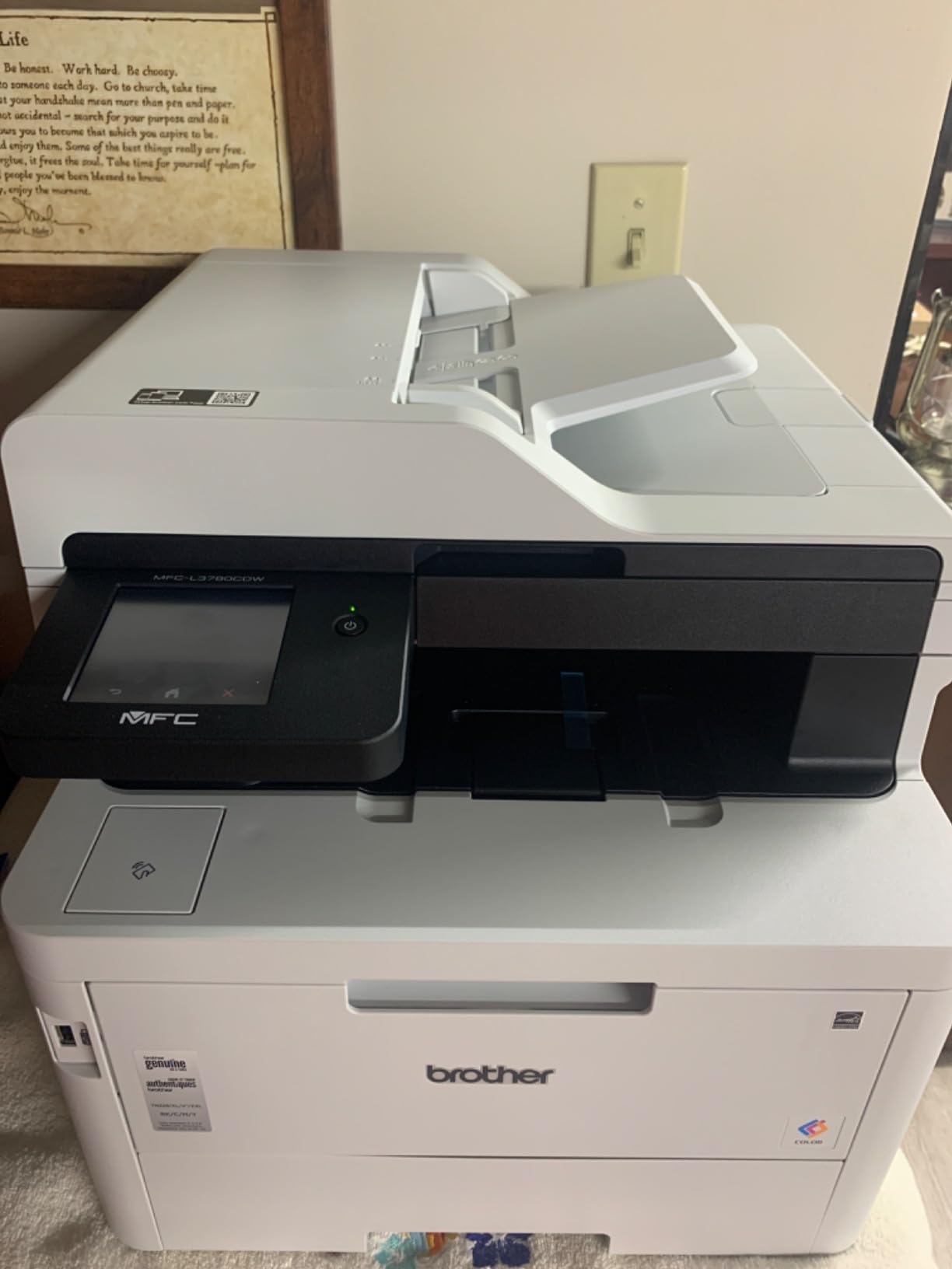 Brother MFC-L3780CDW Wireless Digital Color All-in-One Printer | 31 ppm laser color printer with single-pass duplex copy & scan, dual-band Wi-Fi, Gigabit Ethernet, NFC reader customer photo 2
