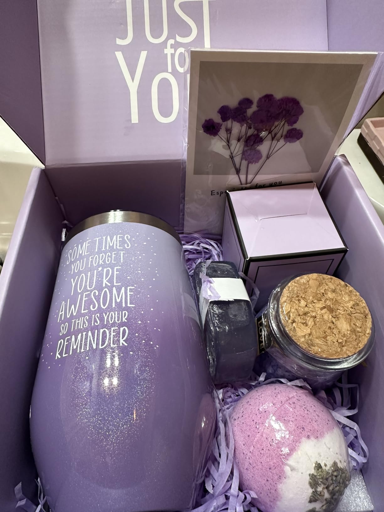 Gifts for Women, Mom, Wife, Girlfriend, Sister, Her - Happy Birthday, Christmas, Valentine's Day, Mothers Day Gifts - Lavender Spa Gift Basket Set customer photo 2