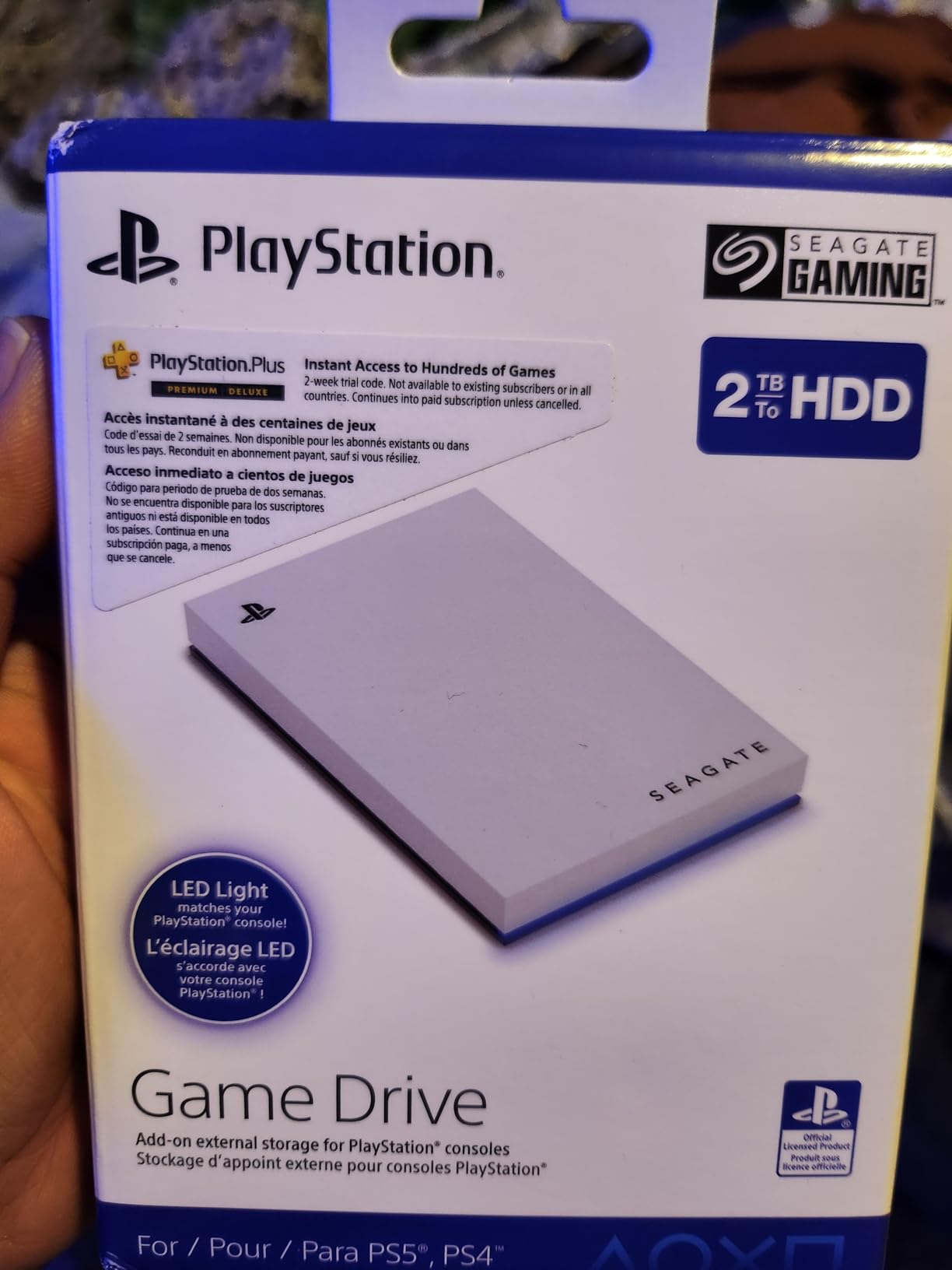 Seagate 2TB Game Drive for PlayStation, USB 3.0, Officially Licensed HDD for PlayStation. Archive PS5 games. Play PS4 games directly. Blue LED customer photo 1