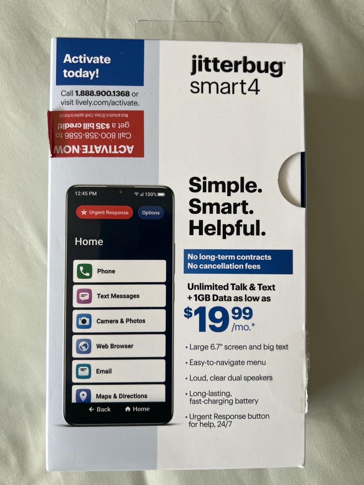 LIVELY Jitterbug Smartphone for Seniors, No SIM Needed, Smart4 | Smartphone for Seniors with No SIM Needed, Requires an Activated Phone Plan, Not Compatible with Other Carriers customer photo 2