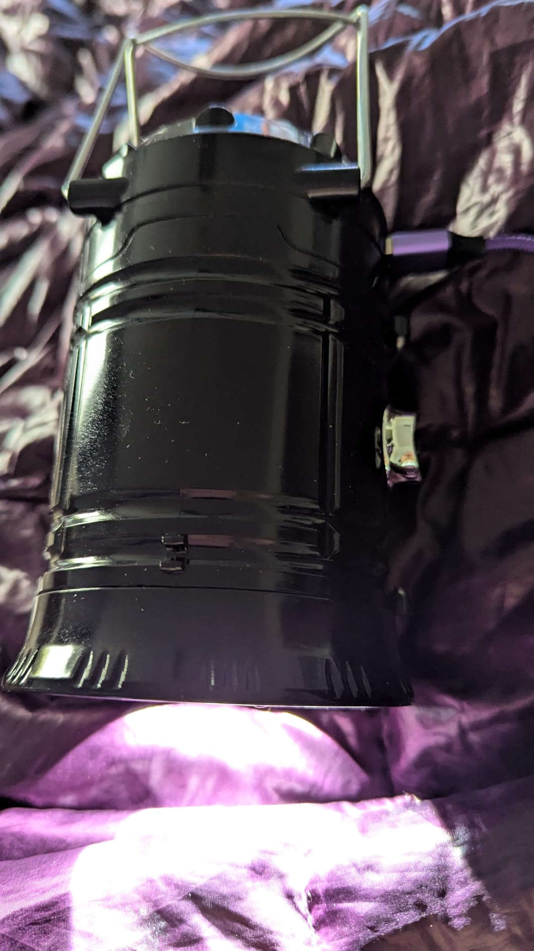 DIBMS 4-Pack Solar Camping Lantern, Collapsible LED Solar USB Rechargeable Lantern Flashlight Emergency Hanging Lights for Camping Hurricanes Power Outages Indoor Outdoor(Modern-Black) customer photo 2
