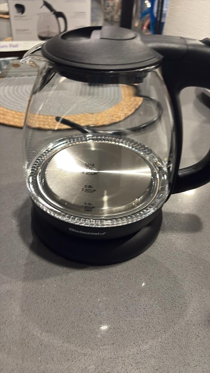 Elite Gourmet EKT3001 1L Digital Water Kettle, 304 Stainless Steel Interior, Programmed Temperatures, Keep Warm Function, Cordless, 360° Base, Auto Off & Audible Indicator, Matte Black customer photo 1