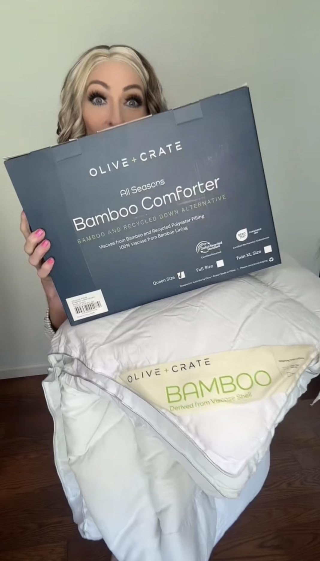 Olive + Crate Bamboo Comforter - Queen Size Duvet Insert, 88