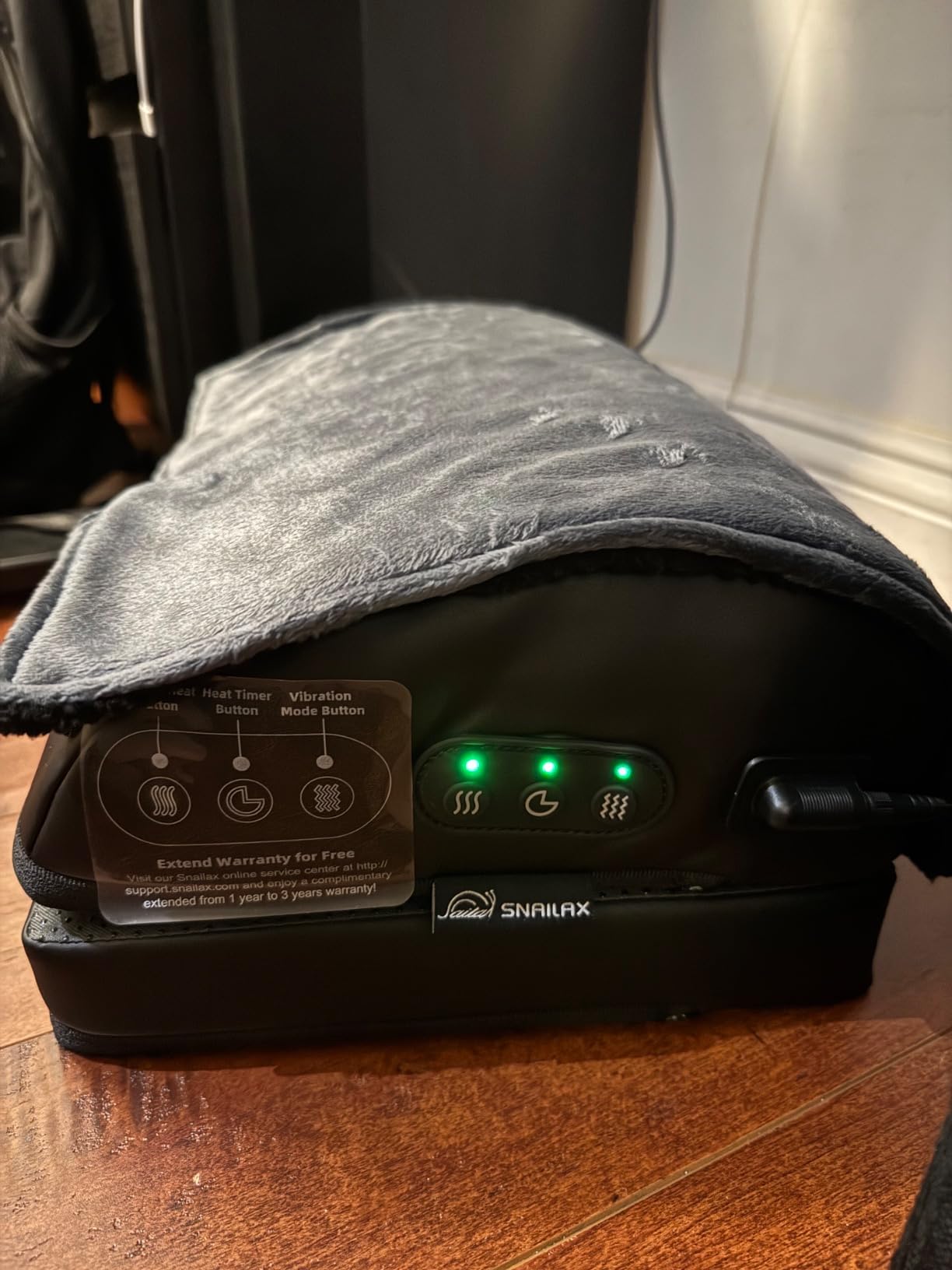 Snailax Heated Foot Rest Under Desk, Ergonomic Footrest with Vibration | Adjustable Height, 3 Vibration Modes, 2 Heat Levels, Memory Foam And A Washable Cover Deliver Personalized Comfort customer photo 1