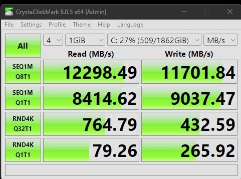 Corsair MP700 PRO 1TB M.2 PCIe Gen5 x4 NVMe 2.0 SSD - Up to 11,700MB/sec Sequential Read, TLC NAND customer photo 1