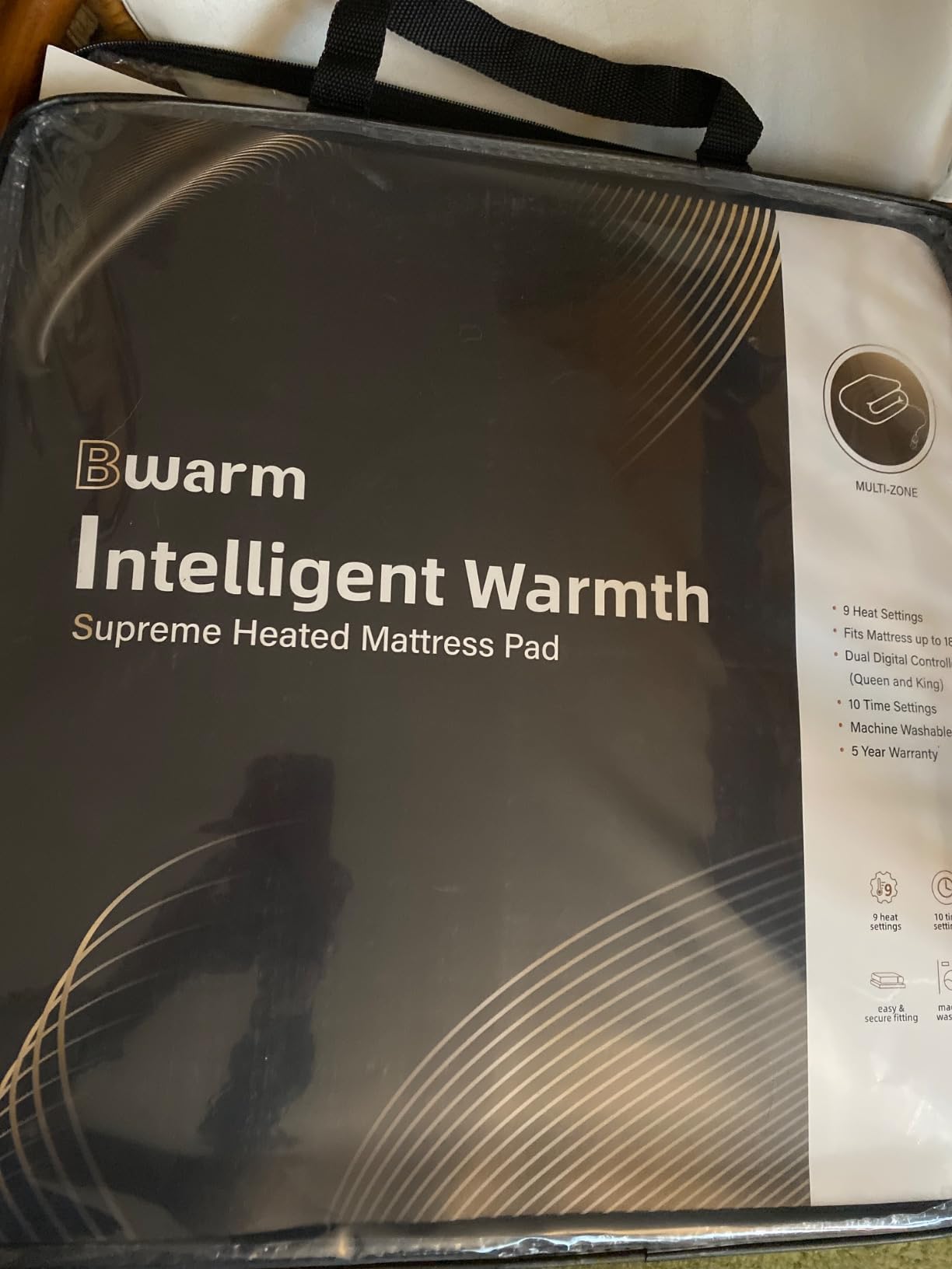 Bwarm Premium Multi-Zone Electric Heated Mattress Pad King Size, 78