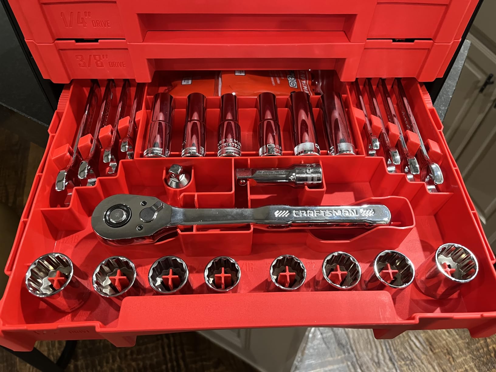 Craftsman 262-Piece Mechanic Tool Set with 3-Drawer VERSASTACK Box, SAE and Metric Socket Set, Car and Motorcycle Tool Kit with Combination Wrenches and Spark Plug Sockets, 90-Tooth (CMMT45309) customer photo 1