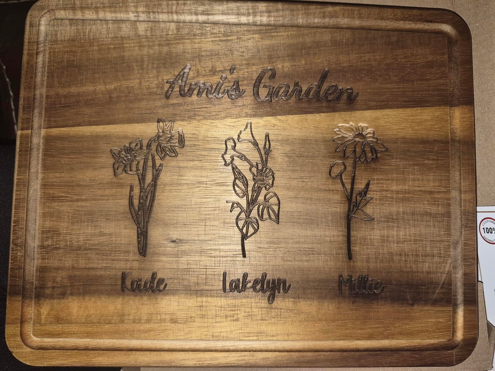 Personalized Cutting Boards, Gifts for Mom - Grandma, Birth Flower Grandma's Garden, Christmas, Birthday Mothers Day Gift for Grandma From Grandkids, Son - Daughter, Chopping Board for Mom's Kitchen customer photo 1