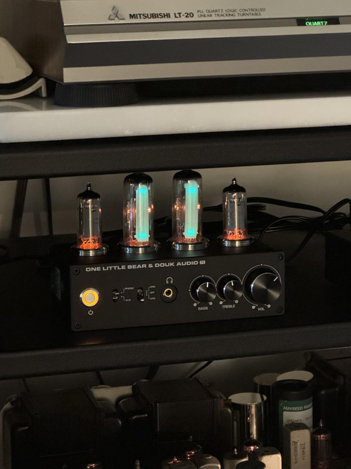 Douk Audio T9 Vacuum Tube Phono Preamp Stereo Turntable Preamplifier with Headphone Output and Treble Bass Control for MM/MC Record Player, Home Hi-Fi Audio, Amplifier, Speaker customer photo 1
