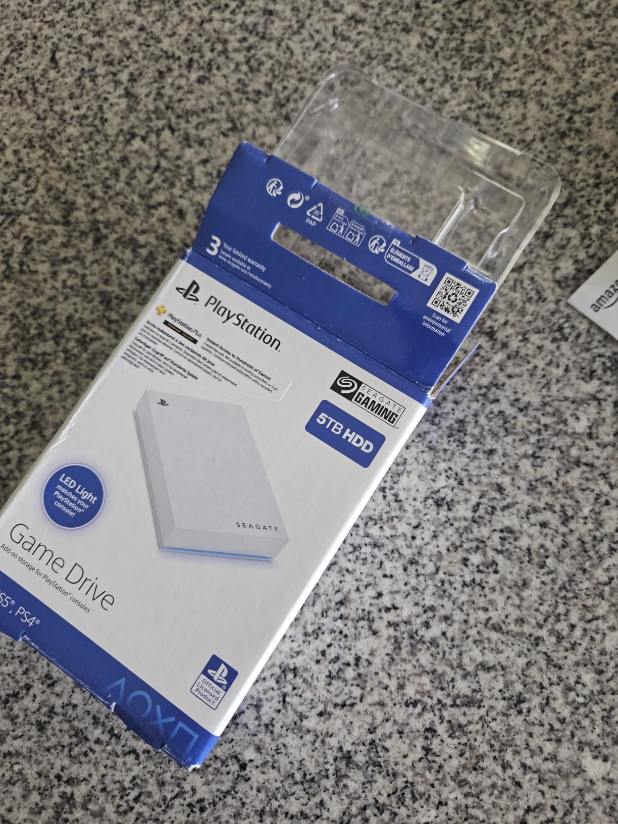 Seagate Game Drive for PS4/PS5 5TB, External HDD, USB 3.0, Officially Licensed for PlayStation. Archive PS5 games. Blue LED customer photo 1