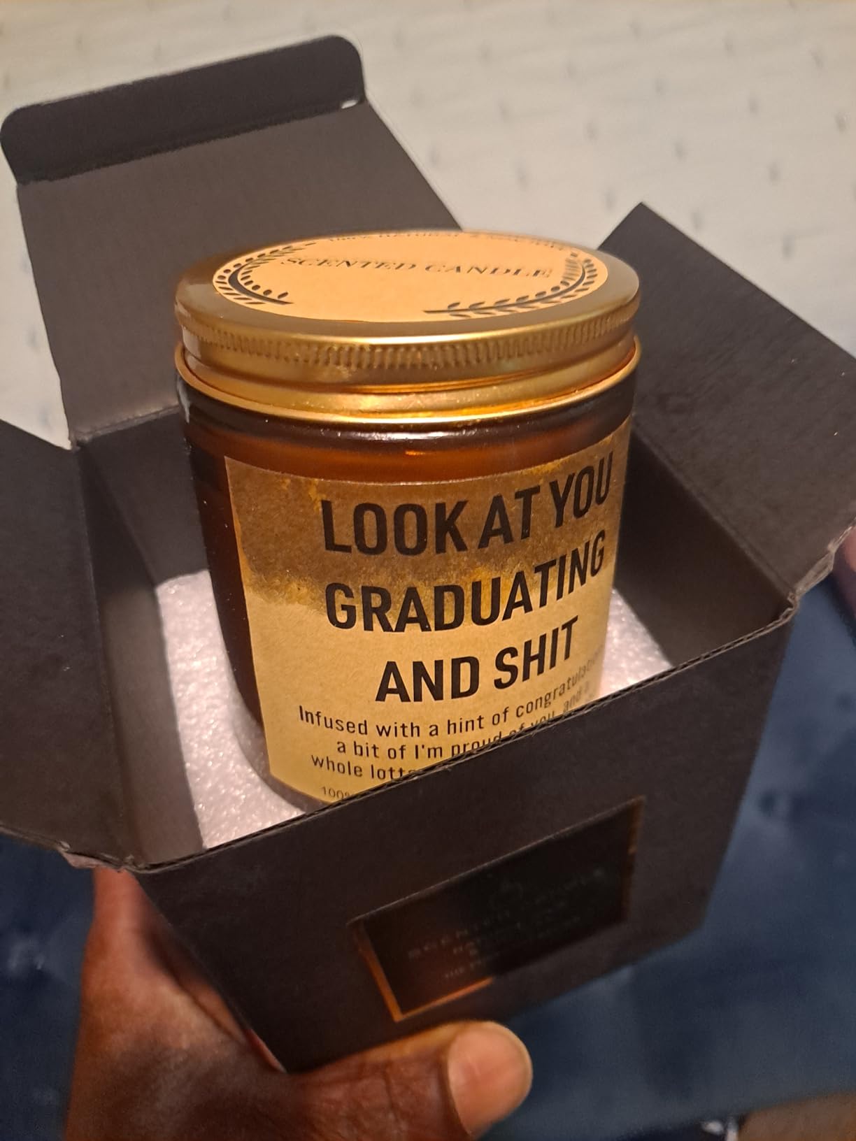 Younift Funny Grad Candle, 2026 Graduation Gifts for Her, Him - College, High School, Masters Degree, Phd, Law School, Nursing & Nurse Graduation Gifts for Women, Men - 9 oz customer photo 2