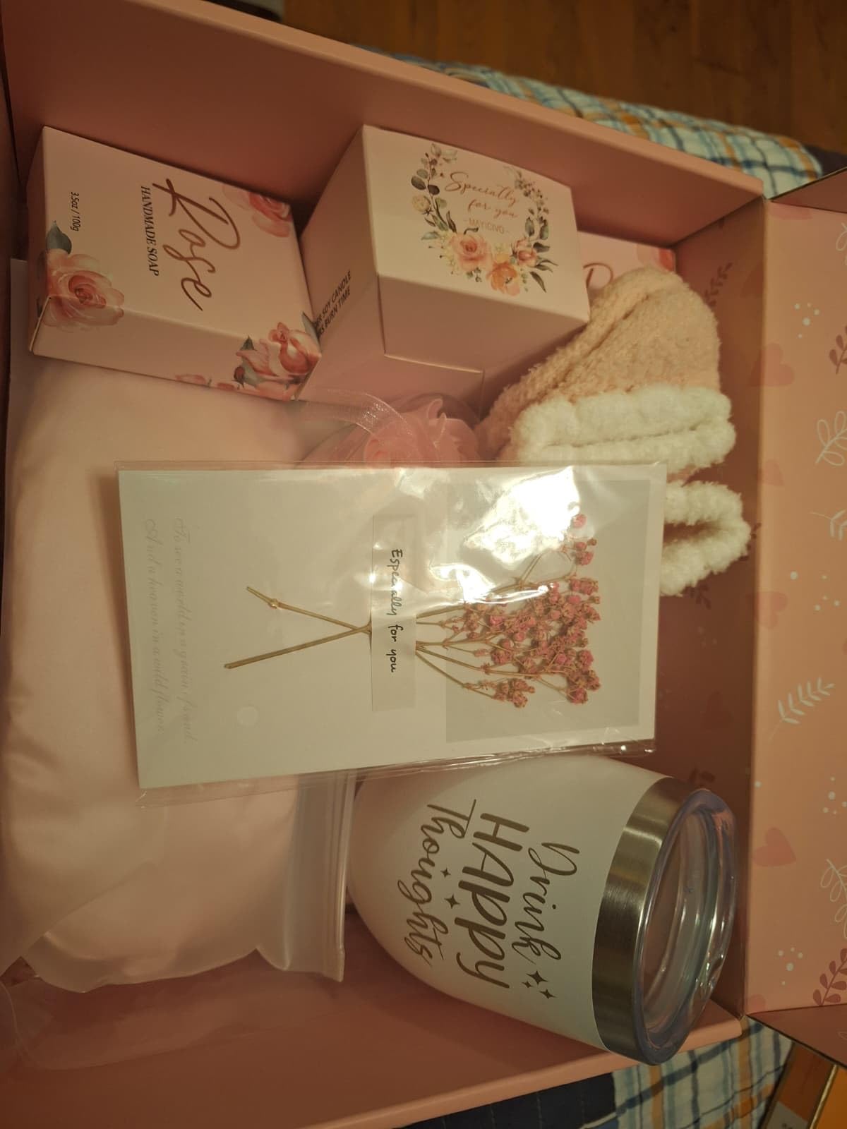 Birthday Gifts for Women Spa Baskets Self Care Package Get Well Soon Gifts | Thinking of You Relaxing Rose Spa Gift Set, Sympathy Christmas Unique Gifts idea for Women Her Mom Wife Grandma Friend Sister customer photo 1