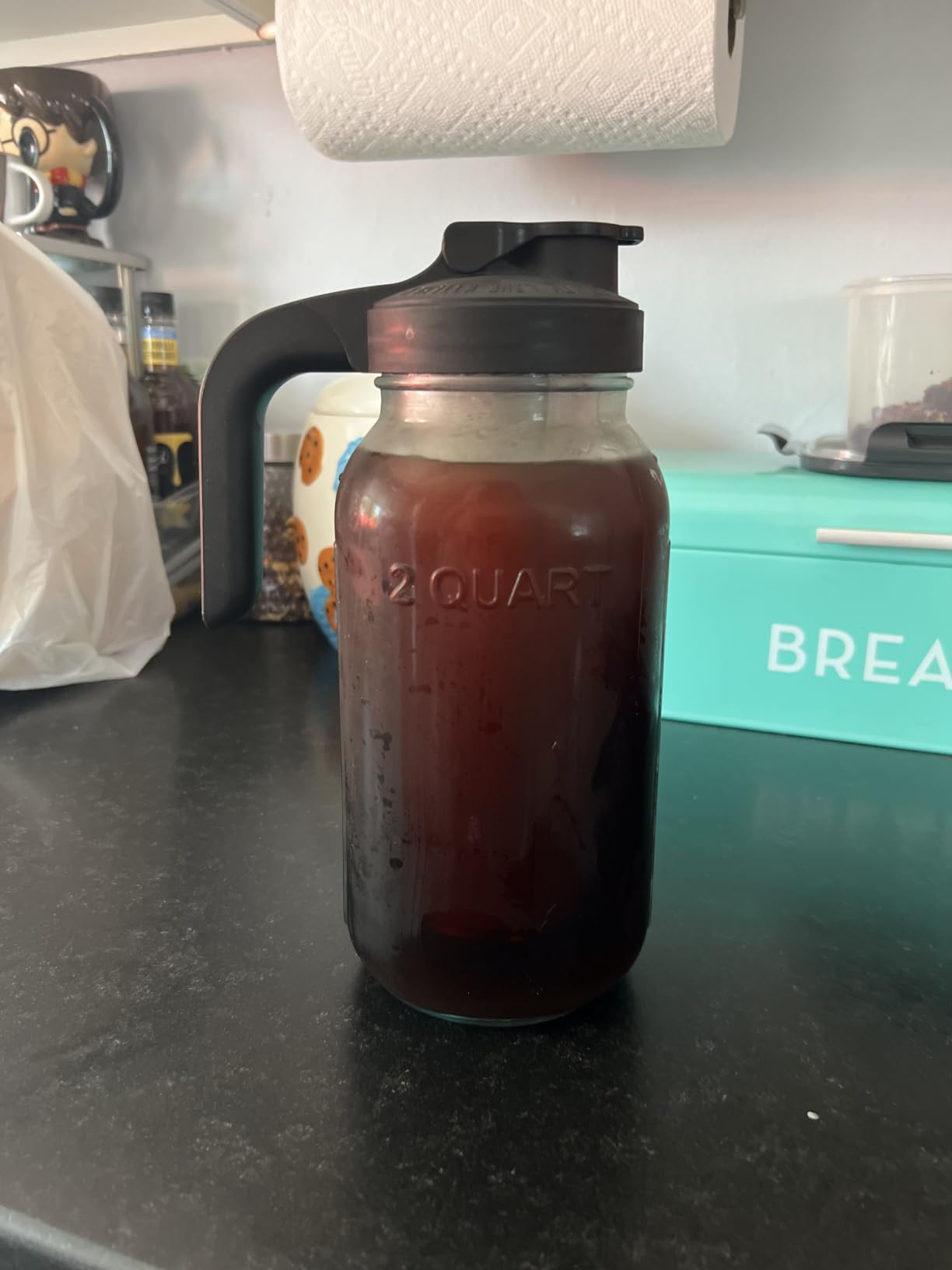 County Line Kitchen 64 oz Glass Cold Brew Coffee Maker with Leak-Proof Lid, Wide Mouth Mason Jar - Iced Coffee and Tea Pitcher - Black customer photo 2