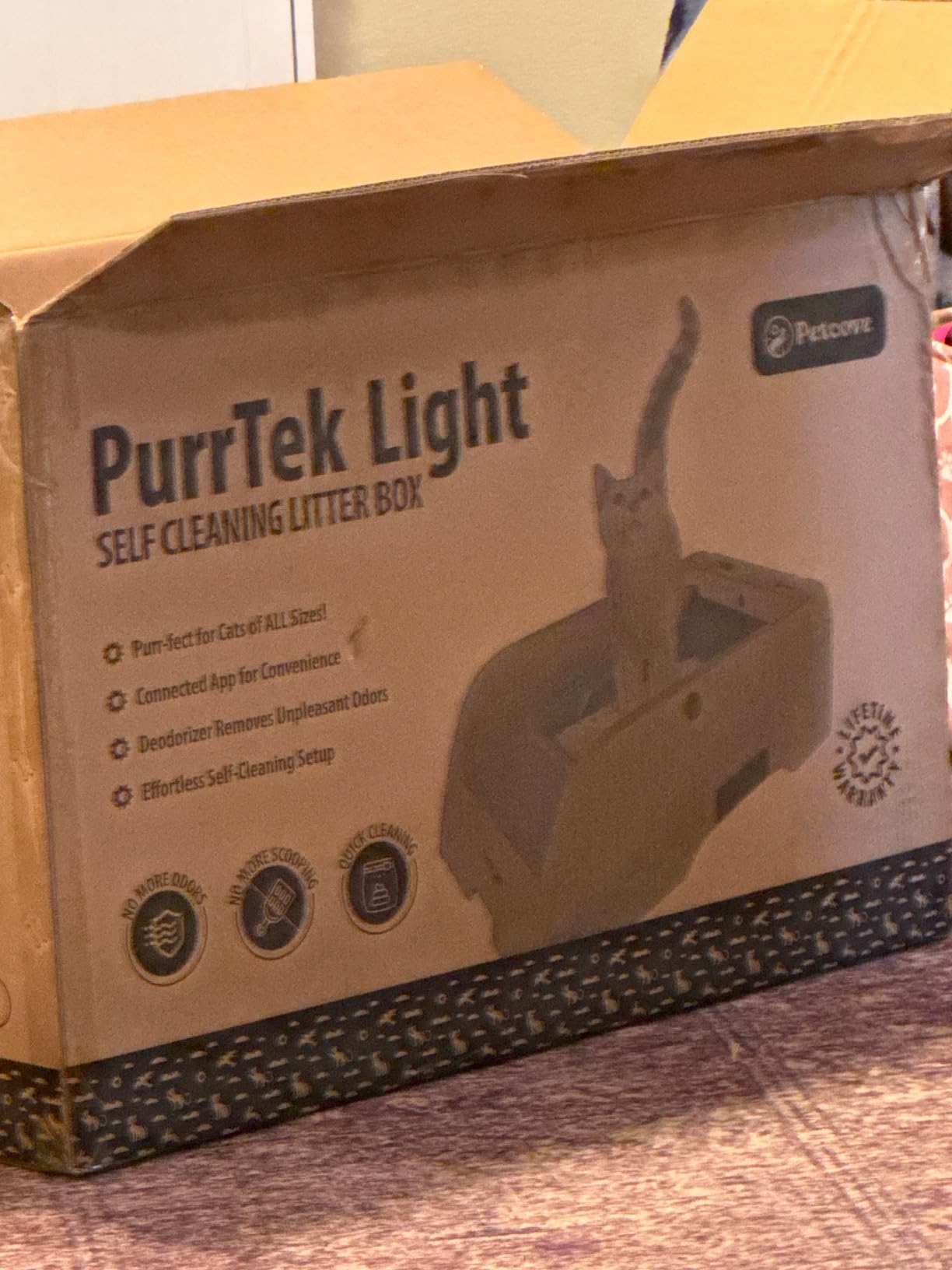 Petcove PurrTek Automatic Litter Box Self Cleaning 5GHz Wi-Fi, Odor Control | Quiet Operation with App Sealed Waste Bin, Advanced Safety Sensors, Auto Smart Self Cleaning Cat Litter Box for Multiple Cats customer photo 1