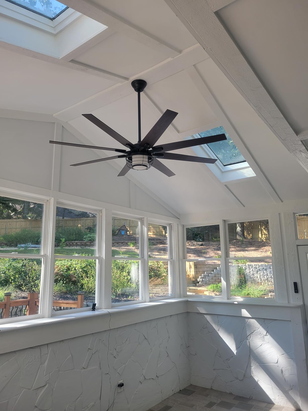 Amico 100 Inch Ceiling Fans Without Lights, Indoor/Outdoor Ceiling Fan with Remote Control, Reversible, 6 Blades, Noiseless, Industrial Black Ceiling Fan No Light for Patio, Porch, Garage, Shop customer photo 1
