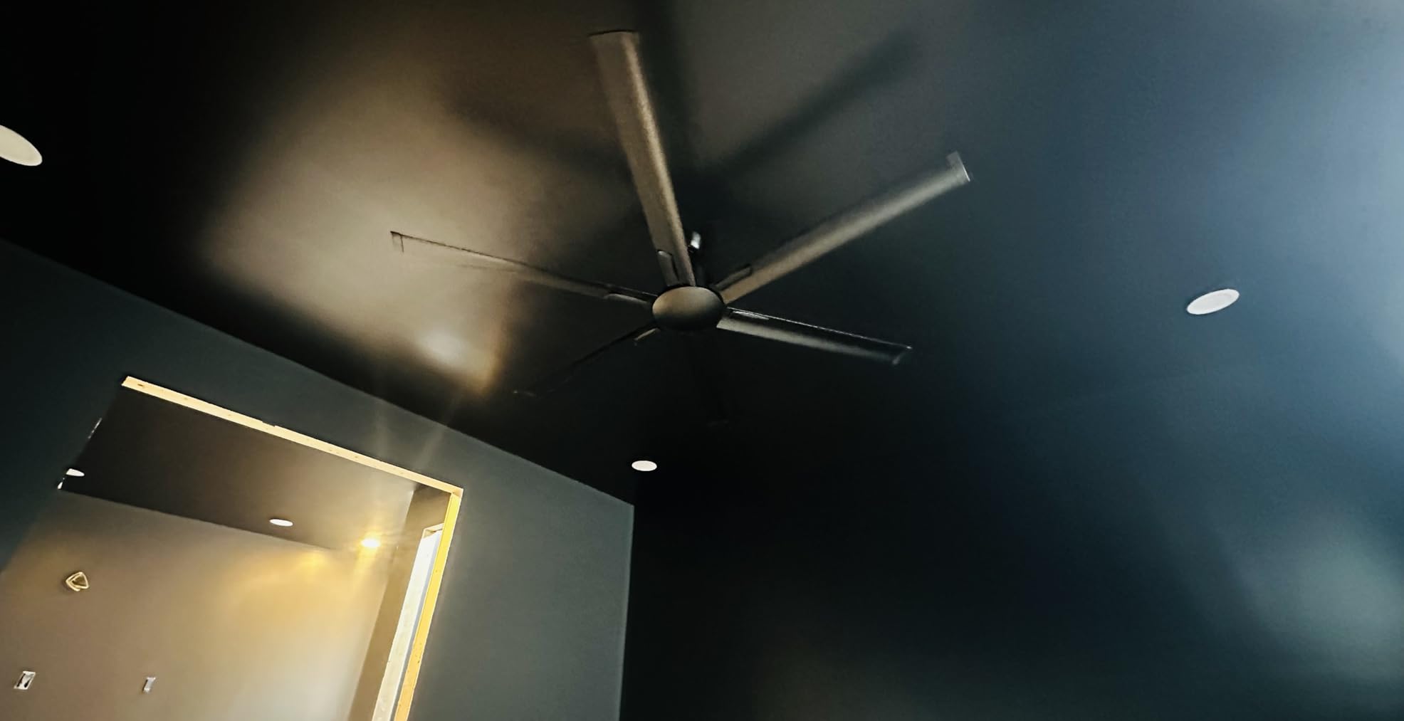 Amico 100 Inch Ceiling Fans Without Lights, Indoor/Outdoor Ceiling Fan with Remote Control, Reversible, 6 Blades, Noiseless, Industrial Black Ceiling Fan No Light for Patio, Porch, Garage, Shop customer photo 2