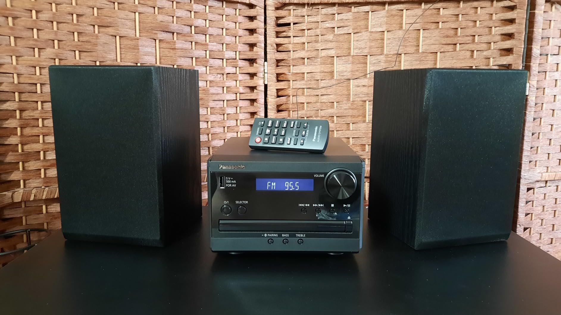 Panasonic Compact Stereo System with CD Player, Bluetooth, FM Radio and USB with Bass and Treble Control, 20W Stereo System for Home with Remote Control - SC-PM270PP-K (Black) customer photo 1