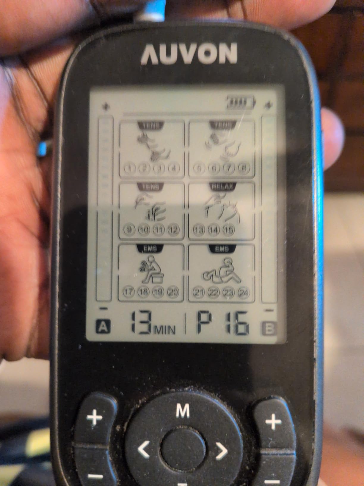 AUVON 3-in-1 TENS Unit Muscle Stimulator, EMS Massage Machine with 40 Intensities for Gradual Shoulder, Sciatica, Back Pain Relief, 24 Modes Rechargeable Electronic Pulse Massager with 12 TENS Pads customer photo 2